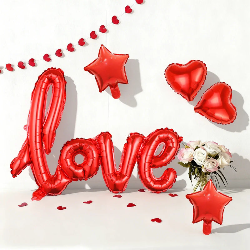 5pcs Valentine's Day balloon set for romantic decoration on Valentine's Day, birthday parties, weddings, and anniversaries