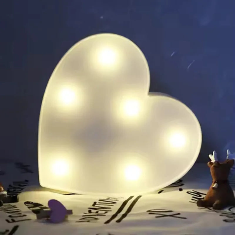 Love Heart LED Lamp Wedding Party Romantic Red Pink Night Light Ornament Birthday Christmas Home Decoration Valentines Day Gift
