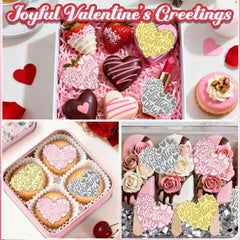 10pcs Romance Acrylic Heart Gold Valentines Cake Topper for Party Decor Supplies Baking Decorating Tool