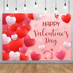 Balloon Red Love Heart Rose Background Happy Valentine's Day Backdrop Supplies Valentine's Day Party Decoration Photo Shoot Prop