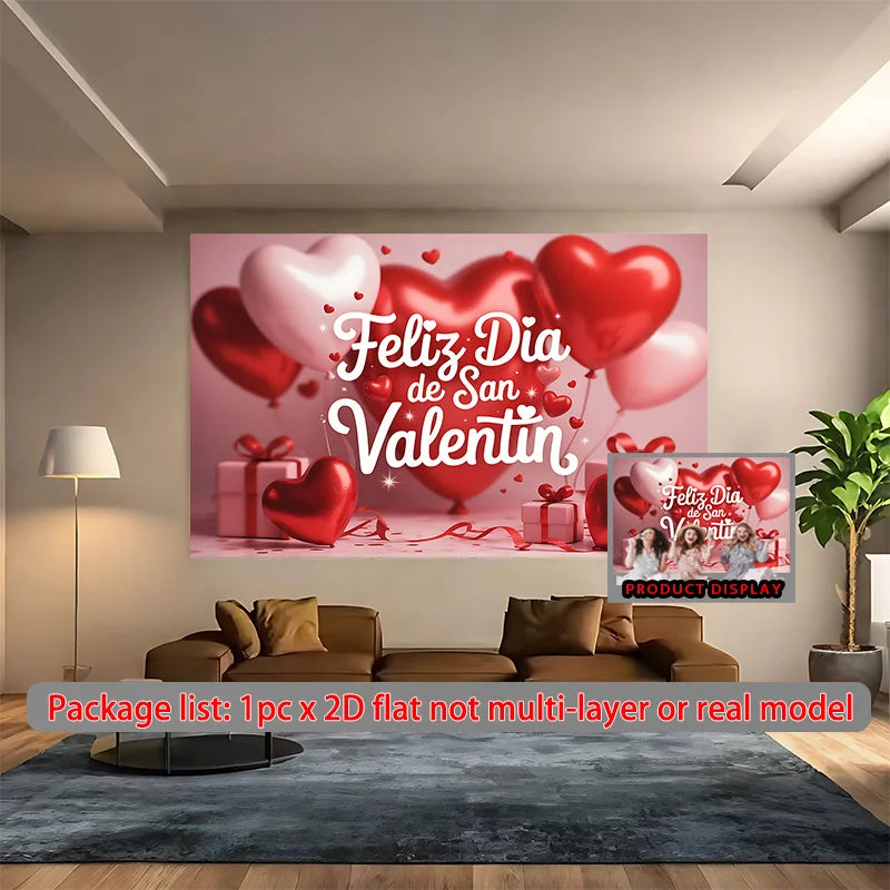 VIKAMA Valentine's Day Theme Decorative Banner Tapestry Spanish 