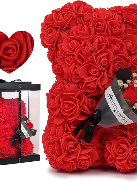 2026 Eternal Rose Teddy Bear Artificial Flower Gift for Mom - Mother's Day Birthday Valentine's Day Anniversary Home Decor