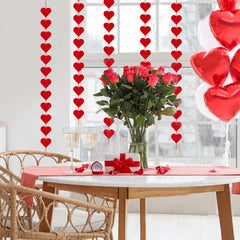 60Pcs Hanging Hearts Red Garland Valentines Day Decoration String