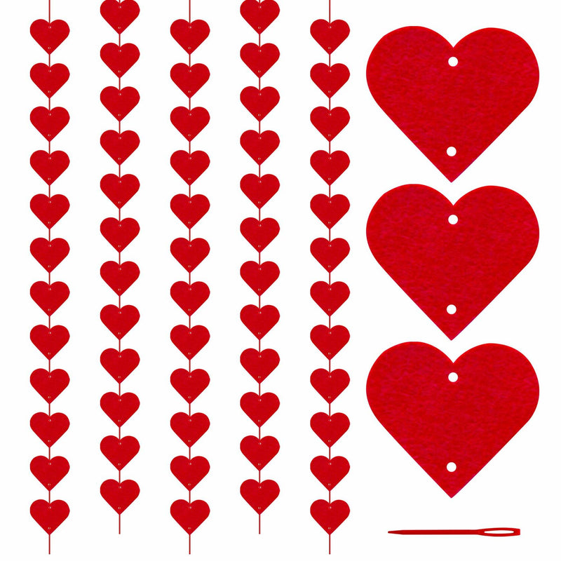 60Pcs Hanging Hearts Red Garland Valentines Day Decoration String