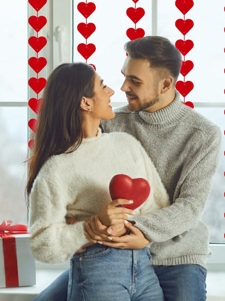 60Pcs Hanging Hearts Red Garland Valentines Day Decoration String